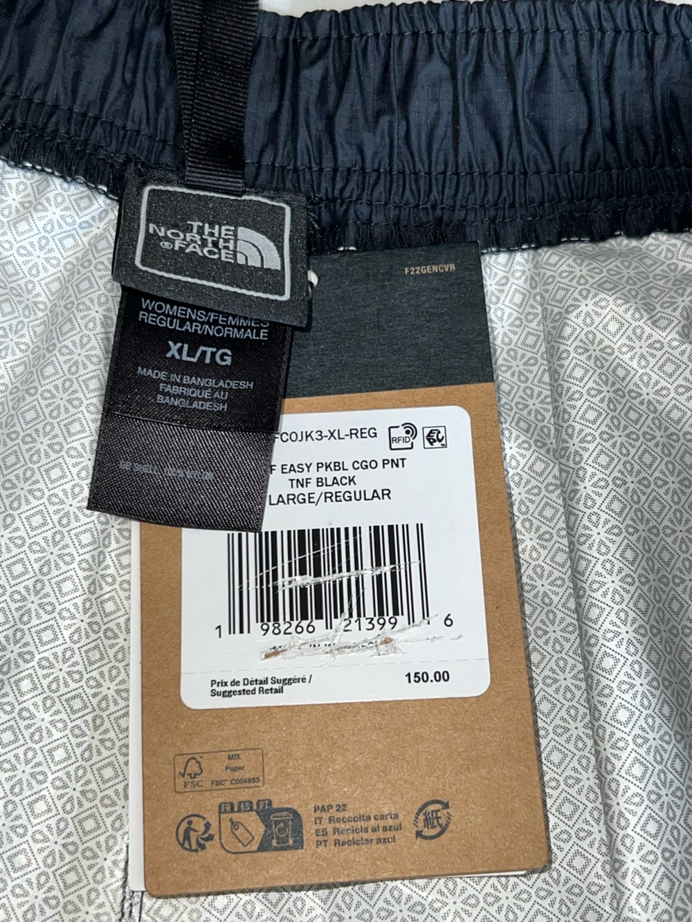 NWT The North Face women’s Black Lightweight Track Pants - Picture 12 of 13